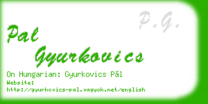 pal gyurkovics business card